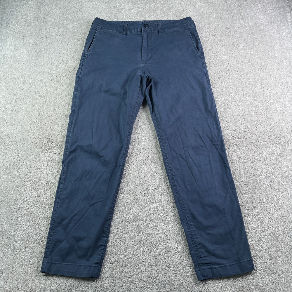 Buck Mason Carry On Pants Mens 31x29 Navy Blue Chino Trousers Stretch Drawstring